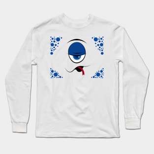 Cartoon one eyed face Long Sleeve T-Shirt